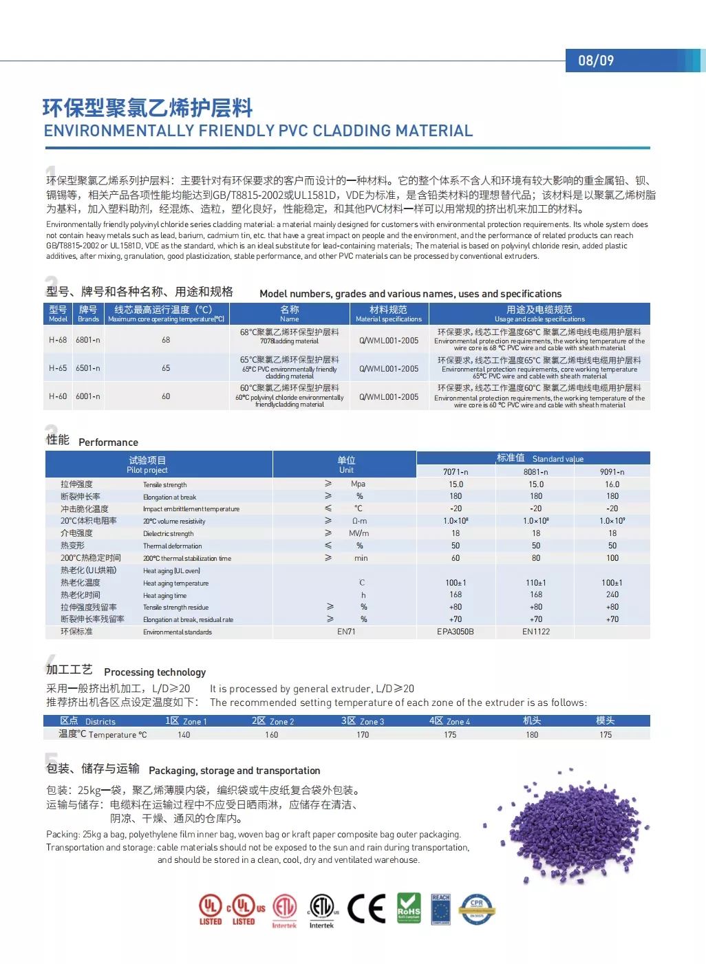环保型聚氯乙烯护层料