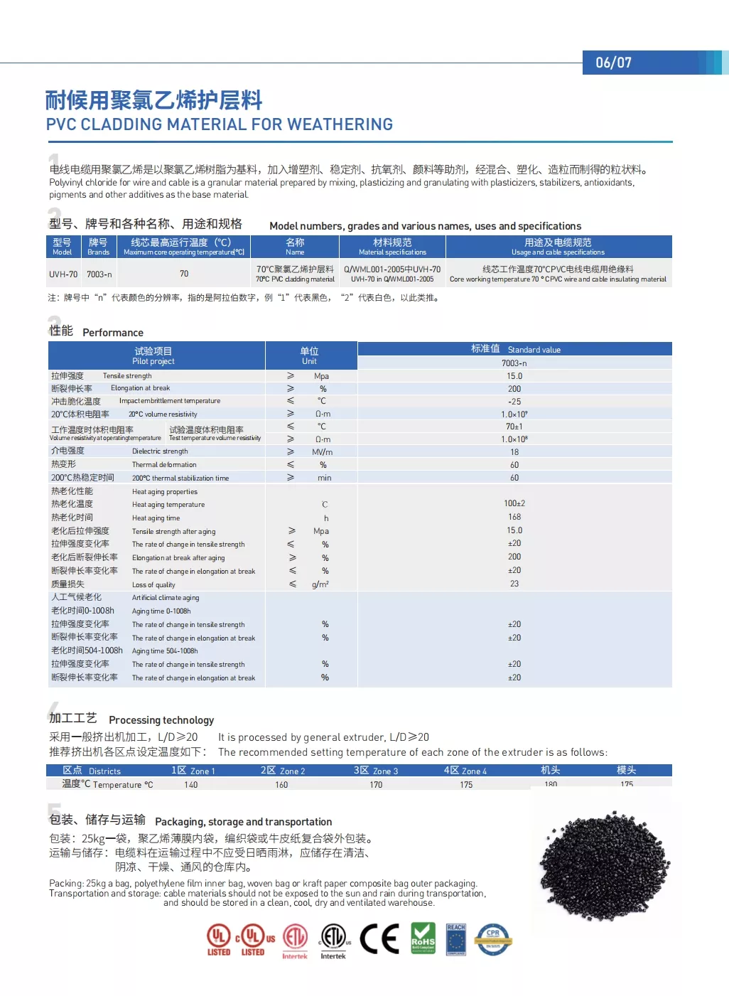 耐候用聚氯乙烯护层料
